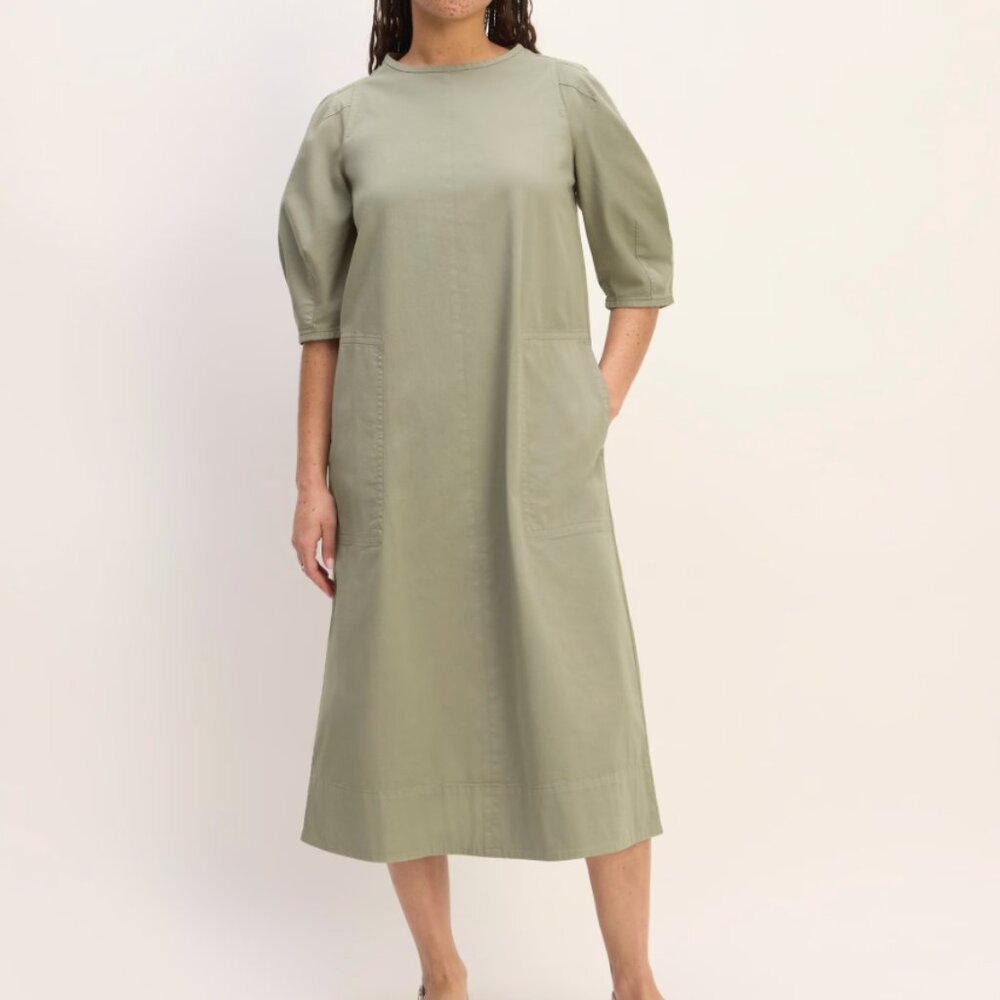 *NWT* Cotton Short-Sleeve Puff Midi Dress - Picture 2 of 4